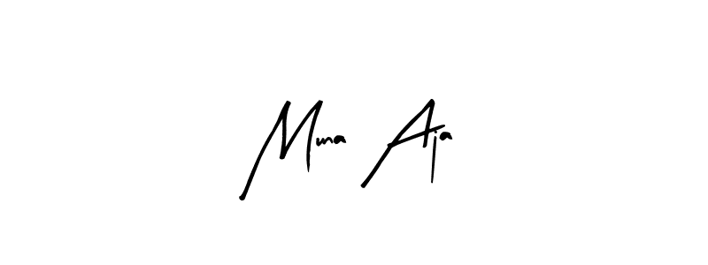 Similarly Arty Signature is the best handwritten signature design. Signature creator online .You can use it as an online autograph creator for name Muna Aja. Muna Aja signature style 8 images and pictures png