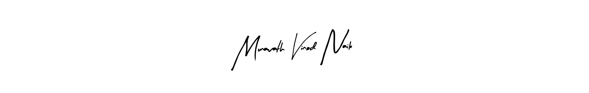 How to make Munavath Vinod Naik name signature. Use Arty Signature style for creating short signs online. This is the latest handwritten sign. Munavath Vinod Naik signature style 8 images and pictures png