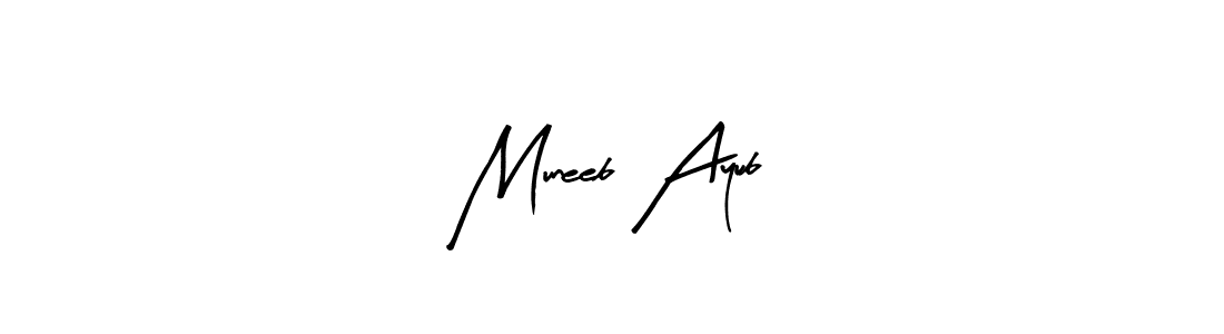 The best way (Arty Signature) to make a short signature is to pick only two or three words in your name. The name Muneeb Ayub include a total of six letters. For converting this name. Muneeb Ayub signature style 8 images and pictures png