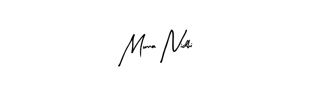 Munna Nidhi stylish signature style. Best Handwritten Sign (Arty Signature) for my name. Handwritten Signature Collection Ideas for my name Munna Nidhi. Munna Nidhi signature style 8 images and pictures png