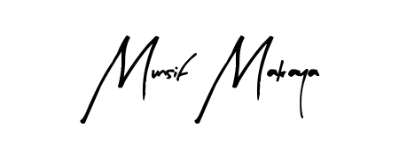 A stylish, flowing autograph style designed for name Munsif Makaya using Arty Signature typography. Perfect for digital creative projects. Munsif Makaya signature style 8 images and pictures png