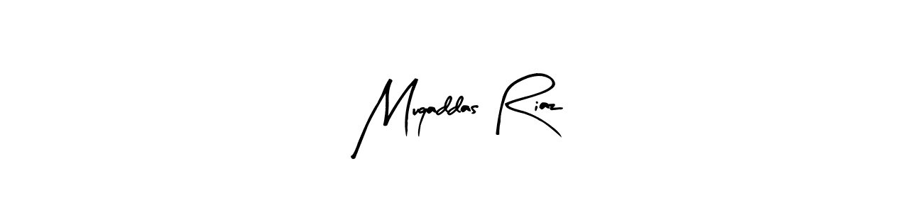 Design your own signature with our free online signature maker. With this signature software, you can create a handwritten (Arty Signature) signature for name Muqaddas Riaz. Muqaddas Riaz signature style 8 images and pictures png