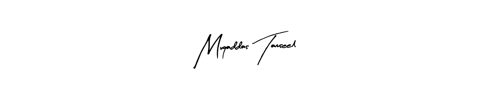 Make a beautiful signature design for name Muqaddas Tamseel. With this signature (Arty Signature) style, you can create a handwritten signature for free. Muqaddas Tamseel signature style 8 images and pictures png