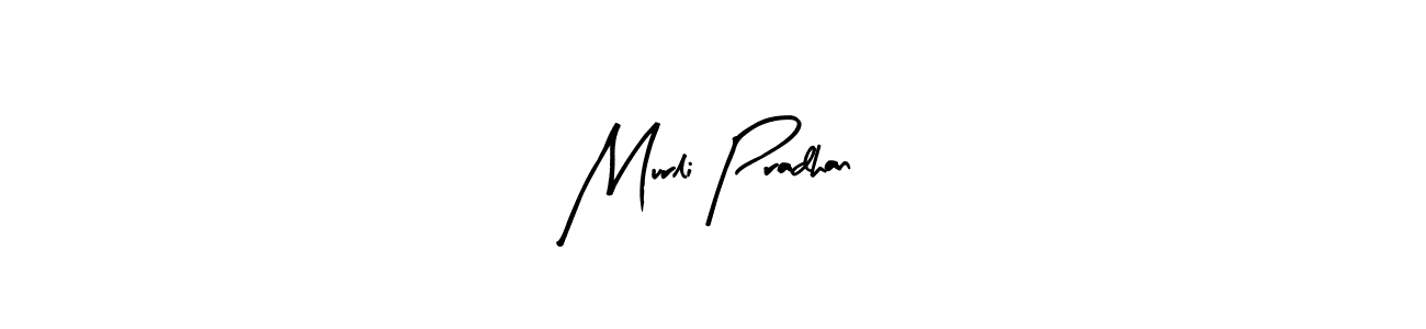 How to make Murli Pradhan name signature. Use Arty Signature style for creating short signs online. This is the latest handwritten sign. Murli Pradhan signature style 8 images and pictures png