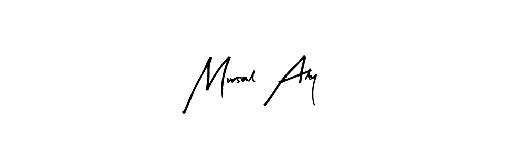 Make a beautiful signature design for name Mursal Aly. With this signature (Arty Signature) style, you can create a handwritten signature for free. Mursal Aly signature style 8 images and pictures png