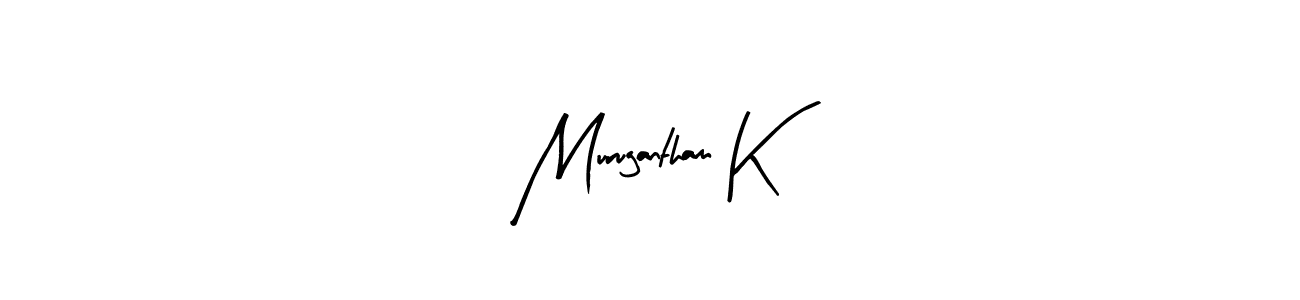 Arty Signature is a professional signature style that is perfect for those who want to add a touch of class to their signature. It is also a great choice for those who want to make their signature more unique. Get Murugantham K name to fancy signature for free. Murugantham K signature style 8 images and pictures png