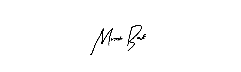 Similarly Arty Signature is the best handwritten signature design. Signature creator online .You can use it as an online autograph creator for name Musab Badi. Musab Badi signature style 8 images and pictures png