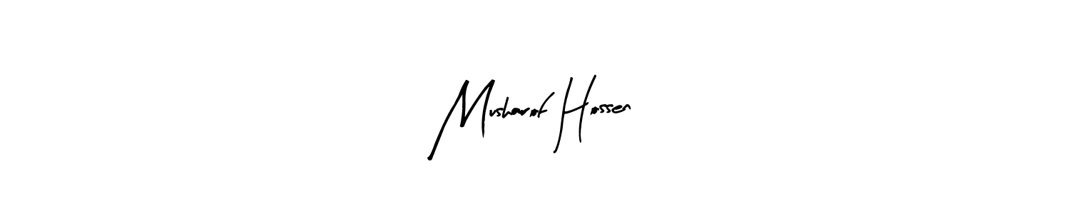 You can use this online signature creator to create a handwritten signature for the name Musharof Hossen. This is the best online autograph maker. Musharof Hossen signature style 8 images and pictures png