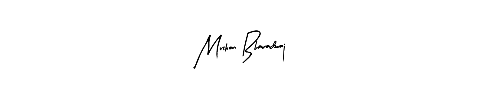 This is the best signature style for the Muskan Bharadwaj name. Also you like these signature font (Arty Signature). Mix name signature. Muskan Bharadwaj signature style 8 images and pictures png