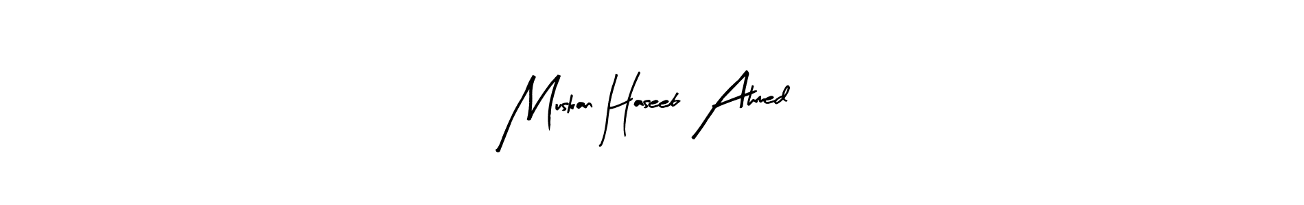 Also You can easily find your signature by using the search form. We will create Muskan Haseeb Ahmed name handwritten signature images for you free of cost using Arty Signature sign style. Muskan Haseeb Ahmed signature style 8 images and pictures png