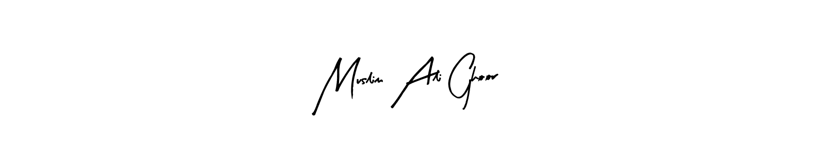 Arty Signature is a professional signature style that is perfect for those who want to add a touch of class to their signature. It is also a great choice for those who want to make their signature more unique. Get Muslim Ali Ghoor name to fancy signature for free. Muslim Ali Ghoor signature style 8 images and pictures png