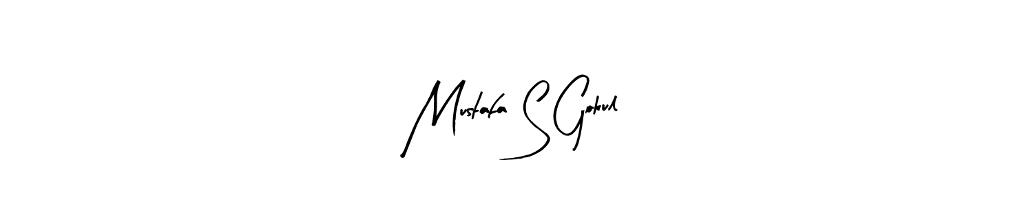 Similarly Arty Signature is the best handwritten signature design. Signature creator online .You can use it as an online autograph creator for name Mustafa S Gokul. Mustafa S Gokul signature style 8 images and pictures png