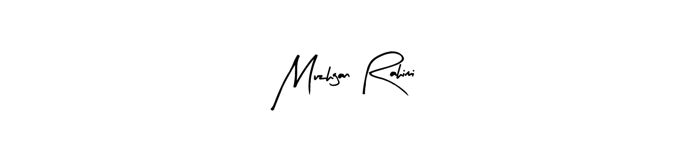 Create a beautiful signature design for name Muzhgan Rahimi. With this signature (Arty Signature) fonts, you can make a handwritten signature for free. Muzhgan Rahimi signature style 8 images and pictures png