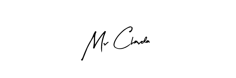 Mv Chavda stylish signature style. Best Handwritten Sign (Arty Signature) for my name. Handwritten Signature Collection Ideas for my name Mv Chavda. Mv Chavda signature style 8 images and pictures png