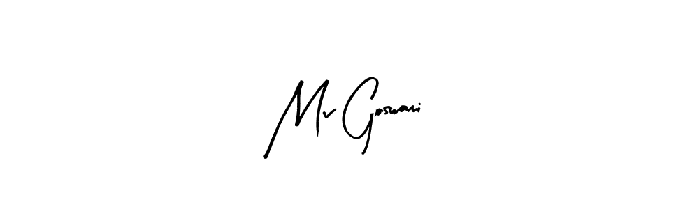 How to make Mv Goswami name signature. Use Arty Signature style for creating short signs online. This is the latest handwritten sign. Mv Goswami signature style 8 images and pictures png