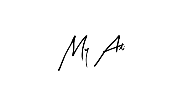 The best way (Arty Signature) to make a short signature is to pick only two or three words in your name. The name My Ali include a total of six letters. For converting this name. My Ali signature style 8 images and pictures png
