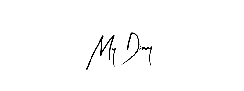 Use a signature maker to create a handwritten signature online. With this signature software, you can design (Arty Signature) your own signature for name My Diary. My Diary signature style 8 images and pictures png