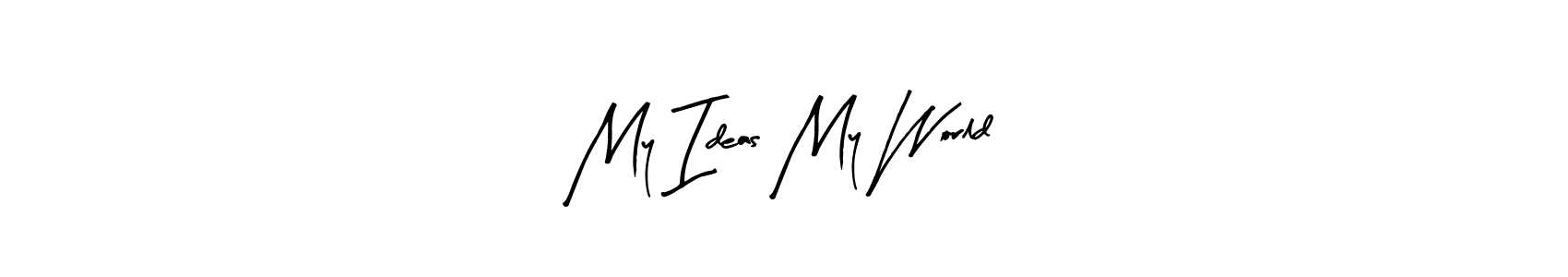 if you are searching for the best signature style for your name My Ideas My World. so please give up your signature search. here we have designed multiple signature styles  using Arty Signature. My Ideas My World signature style 8 images and pictures png