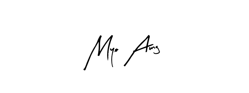 Design your own signature with our free online signature maker. With this signature software, you can create a handwritten (Arty Signature) signature for name Myo Aung. Myo Aung signature style 8 images and pictures png