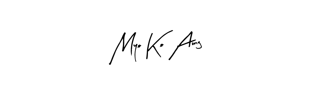 How to make Myo Ko Aung name signature. Use Arty Signature style for creating short signs online. This is the latest handwritten sign. Myo Ko Aung signature style 8 images and pictures png