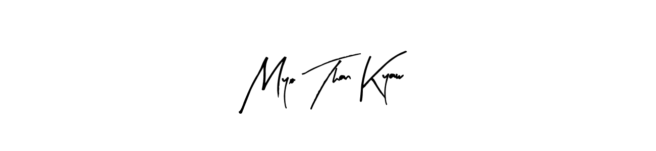 How to make Myo Than Kyaw name signature. Use Arty Signature style for creating short signs online. This is the latest handwritten sign. Myo Than Kyaw signature style 8 images and pictures png