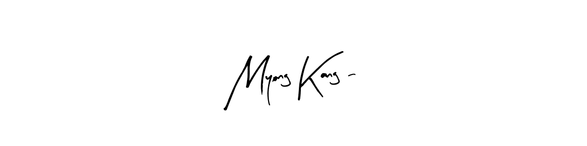 The best way (Arty Signature) to make a short signature is to pick only two or three words in your name. The name Myong Kang - include a total of six letters. For converting this name. Myong Kang - signature style 8 images and pictures png