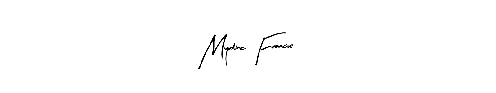 How to make Myrline Francius name signature. Use Arty Signature style for creating short signs online. This is the latest handwritten sign. Myrline Francius signature style 8 images and pictures png