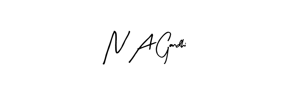Make a beautiful signature design for name N A Gandhi. With this signature (Arty Signature) style, you can create a handwritten signature for free. N A Gandhi signature style 8 images and pictures png