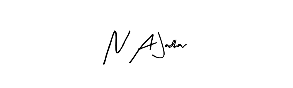 How to Draw N A Jadhav signature style? Arty Signature is a latest design signature styles for name N A Jadhav. N A Jadhav signature style 8 images and pictures png