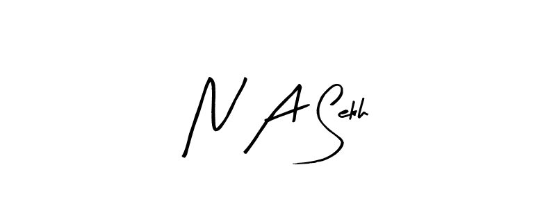 How to make N A Sekh name signature. Use Arty Signature style for creating short signs online. This is the latest handwritten sign. N A Sekh signature style 8 images and pictures png