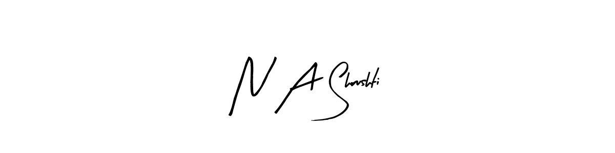 Make a beautiful signature design for name N A Shrushti. With this signature (Arty Signature) style, you can create a handwritten signature for free. N A Shrushti signature style 8 images and pictures png