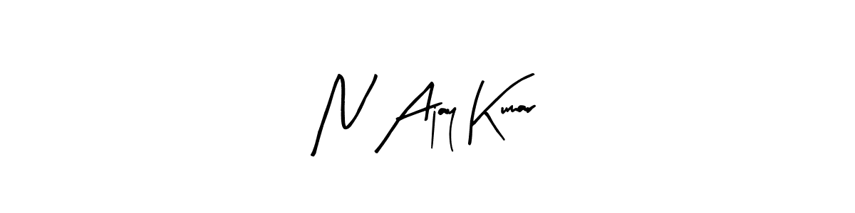 The best way (Arty Signature) to make a short signature is to pick only two or three words in your name. The name N Ajay Kumar include a total of six letters. For converting this name. N Ajay Kumar signature style 8 images and pictures png