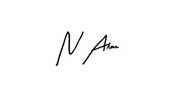 Create a beautiful signature design for name N Alam. With this signature (Arty Signature) fonts, you can make a handwritten signature for free. N Alam signature style 8 images and pictures png