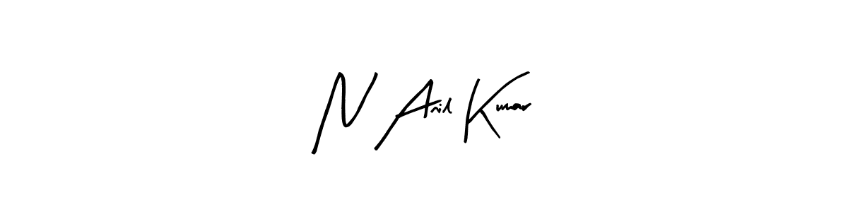 Arty Signature is a professional signature style that is perfect for those who want to add a touch of class to their signature. It is also a great choice for those who want to make their signature more unique. Get N Anil Kumar name to fancy signature for free. N Anil Kumar signature style 8 images and pictures png