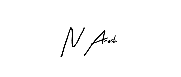 How to make N Anosh name signature. Use Arty Signature style for creating short signs online. This is the latest handwritten sign. N Anosh signature style 8 images and pictures png