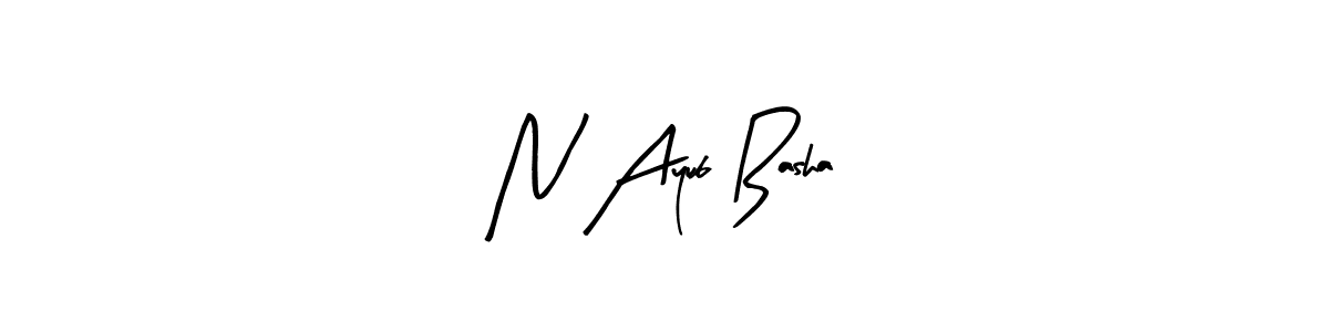 You can use this online signature creator to create a handwritten signature for the name N Ayub Basha. This is the best online autograph maker. N Ayub Basha signature style 8 images and pictures png