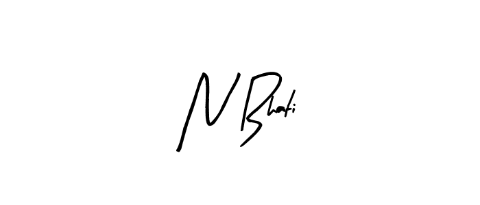 Create a beautiful signature design for name N Bhati. With this signature (Arty Signature) fonts, you can make a handwritten signature for free. N Bhati signature style 8 images and pictures png