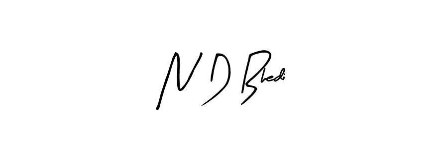 Arty Signature is a professional signature style that is perfect for those who want to add a touch of class to their signature. It is also a great choice for those who want to make their signature more unique. Get N D Bhedi name to fancy signature for free. N D Bhedi signature style 8 images and pictures png