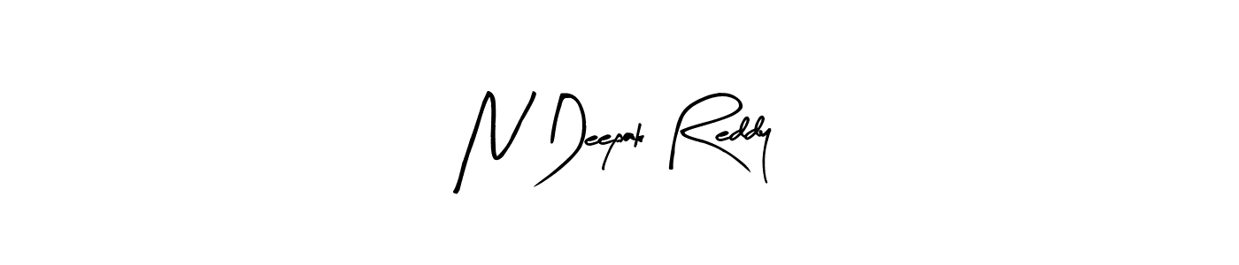 The best way (Arty Signature) to make a short signature is to pick only two or three words in your name. The name N Deepak Reddy include a total of six letters. For converting this name. N Deepak Reddy signature style 8 images and pictures png