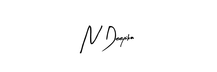 N Deepika stylish signature style. Best Handwritten Sign (Arty Signature) for my name. Handwritten Signature Collection Ideas for my name N Deepika. N Deepika signature style 8 images and pictures png