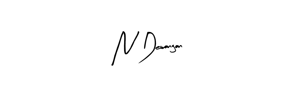 Create a beautiful signature design for name N Dewangan. With this signature (Arty Signature) fonts, you can make a handwritten signature for free. N Dewangan signature style 8 images and pictures png