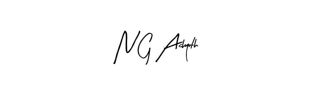 Use a signature maker to create a handwritten signature online. With this signature software, you can design (Arty Signature) your own signature for name N G Achyuth. N G Achyuth signature style 8 images and pictures png