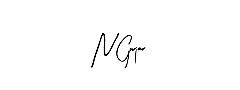 How to make N Gurjar name signature. Use Arty Signature style for creating short signs online. This is the latest handwritten sign. N Gurjar signature style 8 images and pictures png