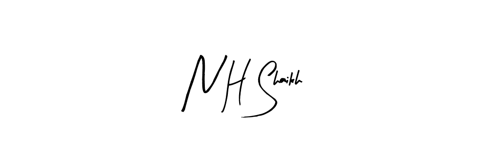 Make a beautiful signature design for name N H Shaikh. With this signature (Arty Signature) style, you can create a handwritten signature for free. N H Shaikh signature style 8 images and pictures png