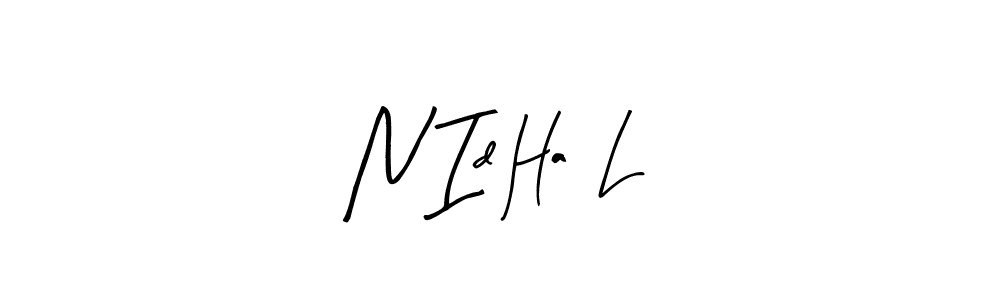 Make a beautiful signature design for name N Id Ha  L. Use this online signature maker to create a handwritten signature for free. N Id Ha  L signature style 8 images and pictures png