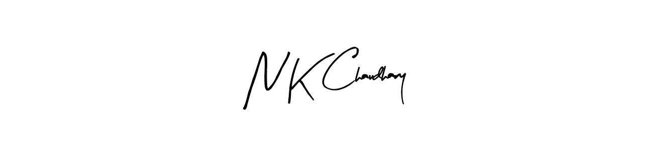 How to make N K Chaudhary name signature. Use Arty Signature style for creating short signs online. This is the latest handwritten sign. N K Chaudhary signature style 8 images and pictures png