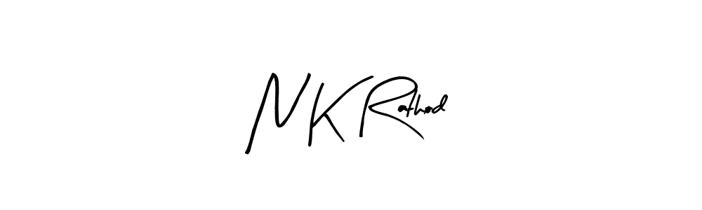 Create a beautiful signature design for name N K Rathod. With this signature (Arty Signature) fonts, you can make a handwritten signature for free. N K Rathod signature style 8 images and pictures png