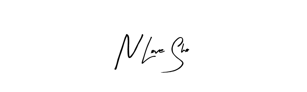 How to make N Love Sho name signature. Use Arty Signature style for creating short signs online. This is the latest handwritten sign. N Love Sho signature style 8 images and pictures png