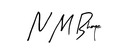 A sleek calligraphic signature for name N M Bhoye utilizing Arty Signature styling. Great for adding personal signatures to photos and art. N M Bhoye signature style 8 images and pictures png