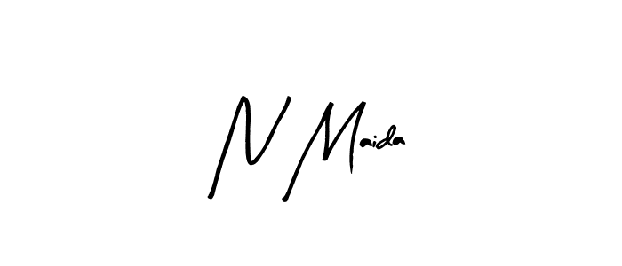 Design your own signature with our free online signature maker. With this signature software, you can create a handwritten (Arty Signature) signature for name N Maida. N Maida signature style 8 images and pictures png